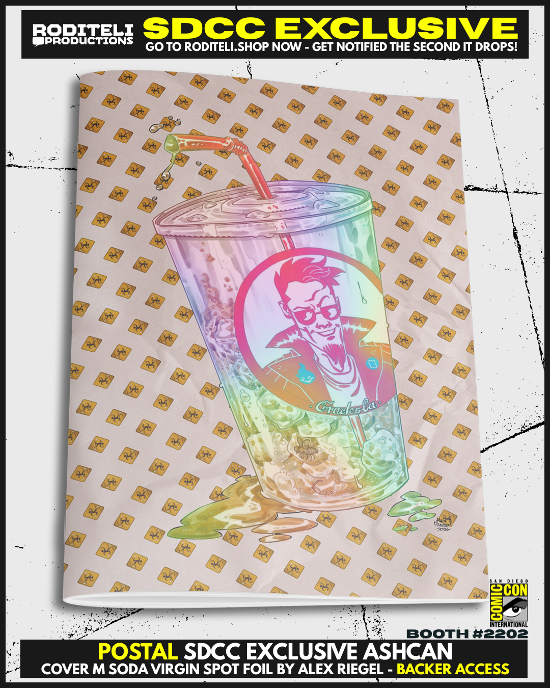 POSTAL ASHCAN COVER M SPOT FOIL SODA BY ALEX RIEGEL | SDCC EXCLUSIVE | BACKER ACCESS (ONLY 4 COPY AVAILABLE) (Copy)