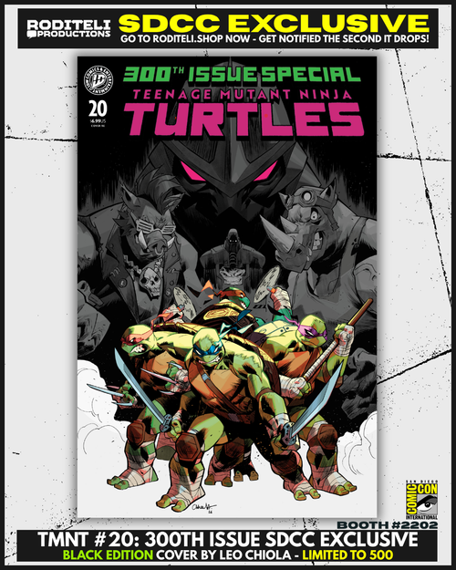 TEENAGE MUTANT NINJA TURTLES #20: 300TH ISSUE SPECIAL COVER BY LEO CHIOLA | SDCC EXCLUSIVE