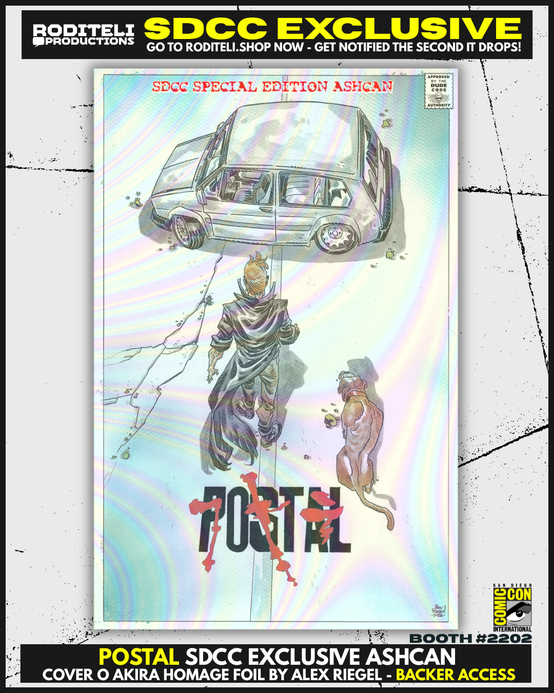 POSTAL ASHCAN COVER O AKIRA HOMAGE FOIL BY ALEX RIEGEL | SDCC EXCLUSIVE | BACKER ACCESS (5 COPY AVAILABLE)
