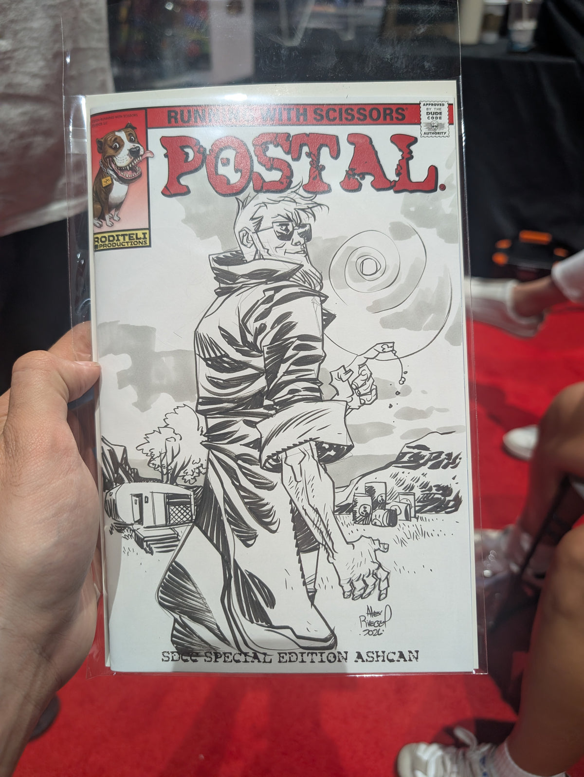 POSTAL ASHCAN WESTERN PISS SKETCH COVER! SDCC EXCLUSIVE!