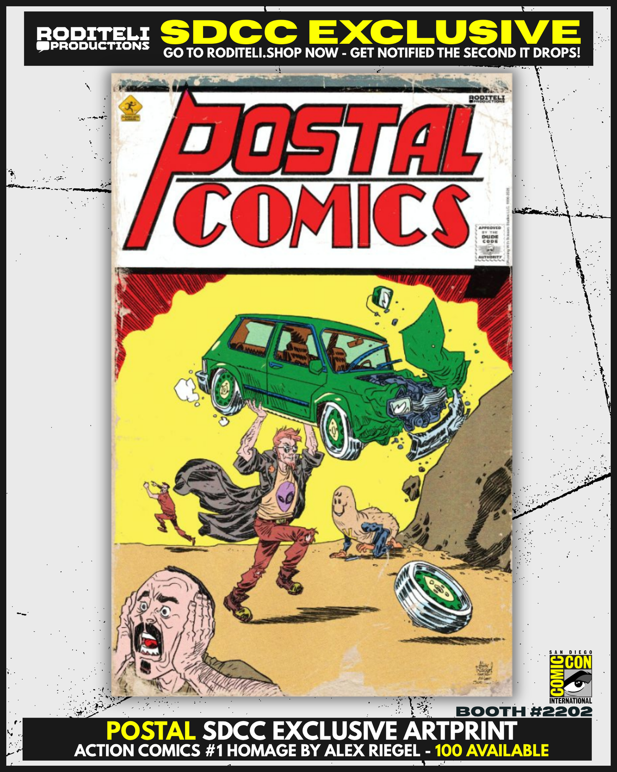 POSTAL ARTPRINT ACTION COMIC #1 HOMAGE | SDCC EXCLUSIVE