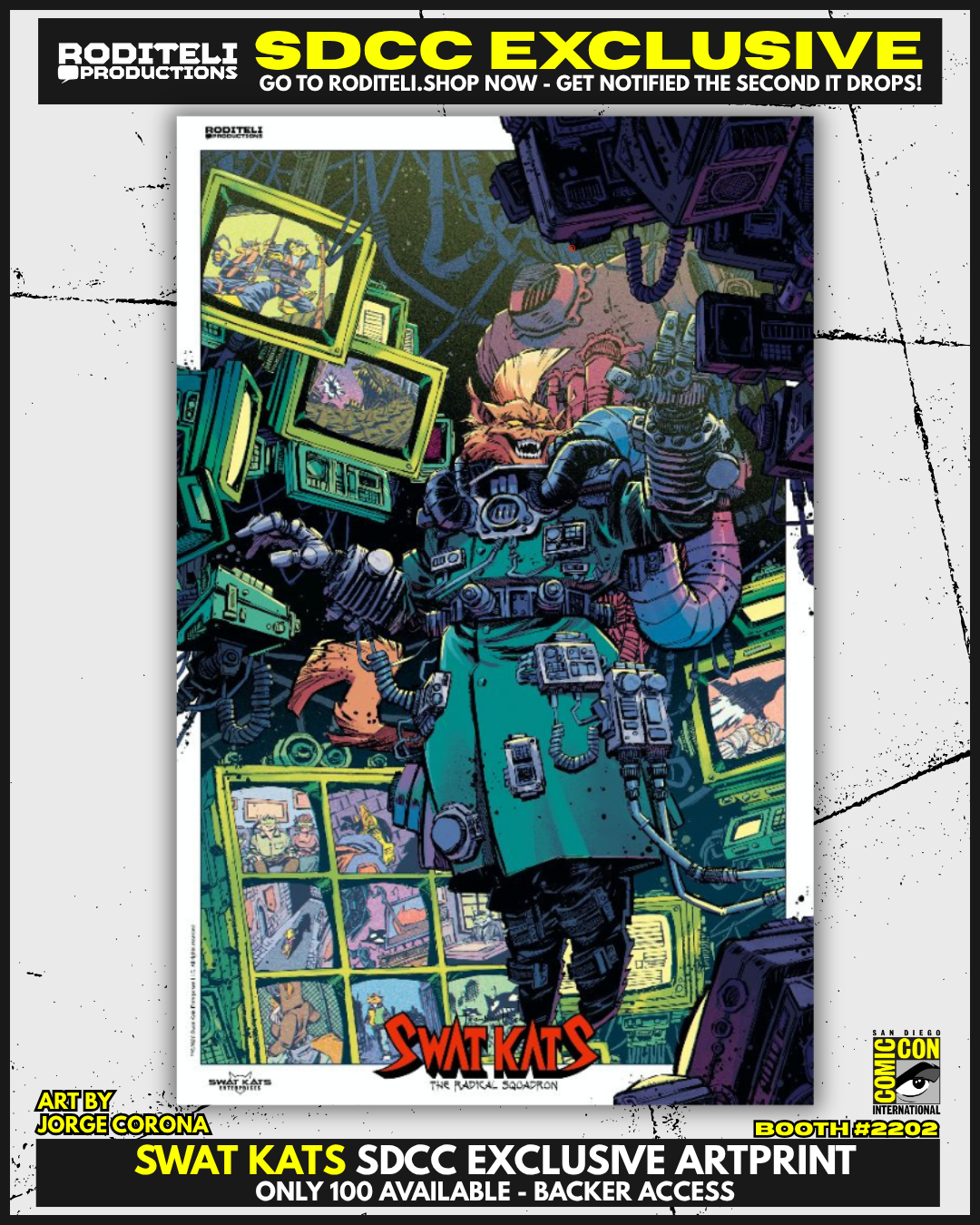 SWAT KATS ARTPRINT HARD DRIVE BY JORGE CORONA  SDCC EXCLUSIVE