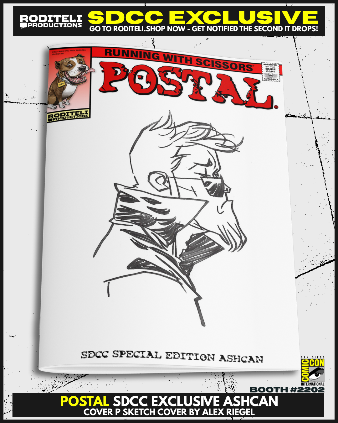 POSTAL ASHCAN COVER P SKETCH COVER ORIGINAL ART | SDCC EXCLUSIVE